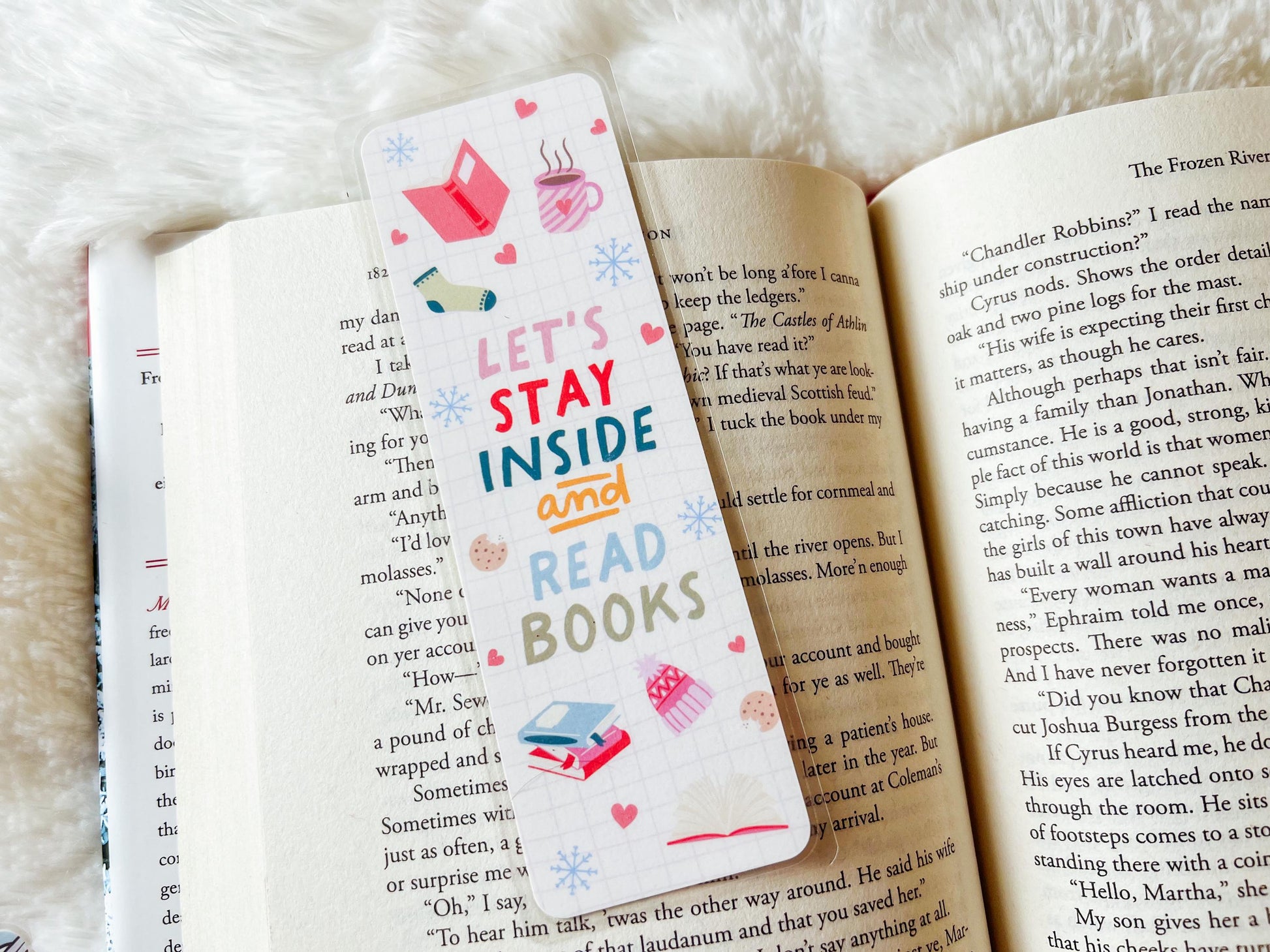 Stay Inside and Read Books Winter Bookmark | Christmas Bookmark | Winter Bookmark | Gift for Reader | Winter Bookmark | Books Bookmark