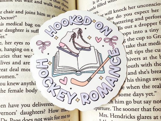Hockey Romance Vinyl Bookish Sticker | Hockey Sticker | Winter Sticker | Vinyl Sticker | Bookish Sticker | Book Lover Gift | Bookish Merch