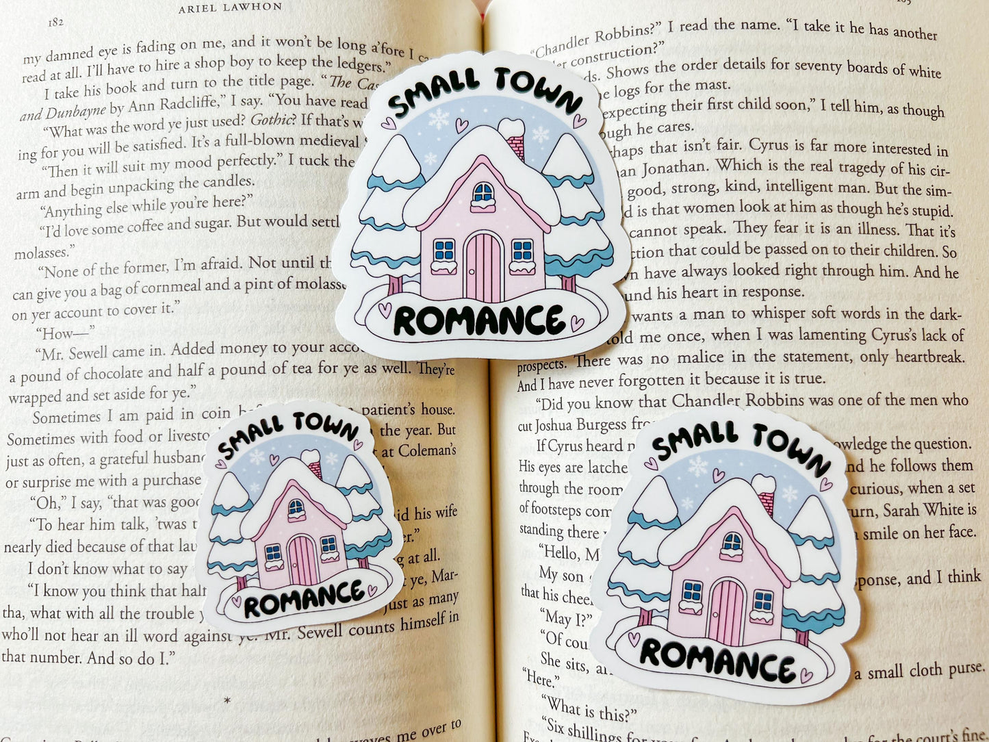 Small Town Romance Book Sticker | Winter Sticker | Vinyl Sticker | Bookish Sticker | Book Lover Gift | Bookish Merch | Reading Sticker
