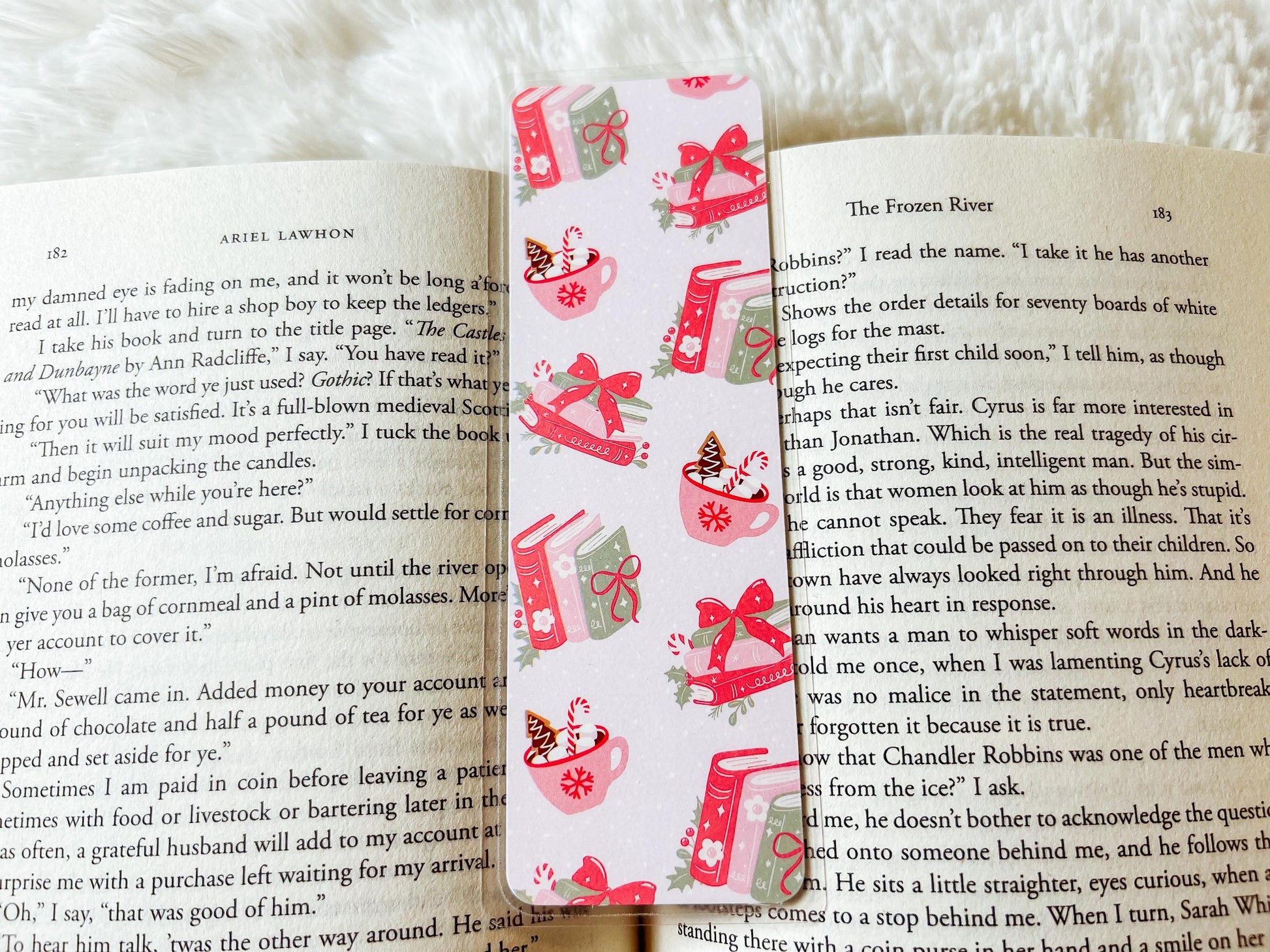 Christmas Books & Hot Cocoa Bookmark | Christmas Bookmark | Winter Bookmark | Gift for Reader | Candy Cane Bookmark | Books Bookmark