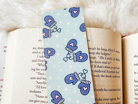 Winter Mittens with Hearts Bookmark | Christmas Bookmark | Winter Bookmark | Gift for Reader | Winter Bookmark | Snow Bookmark
