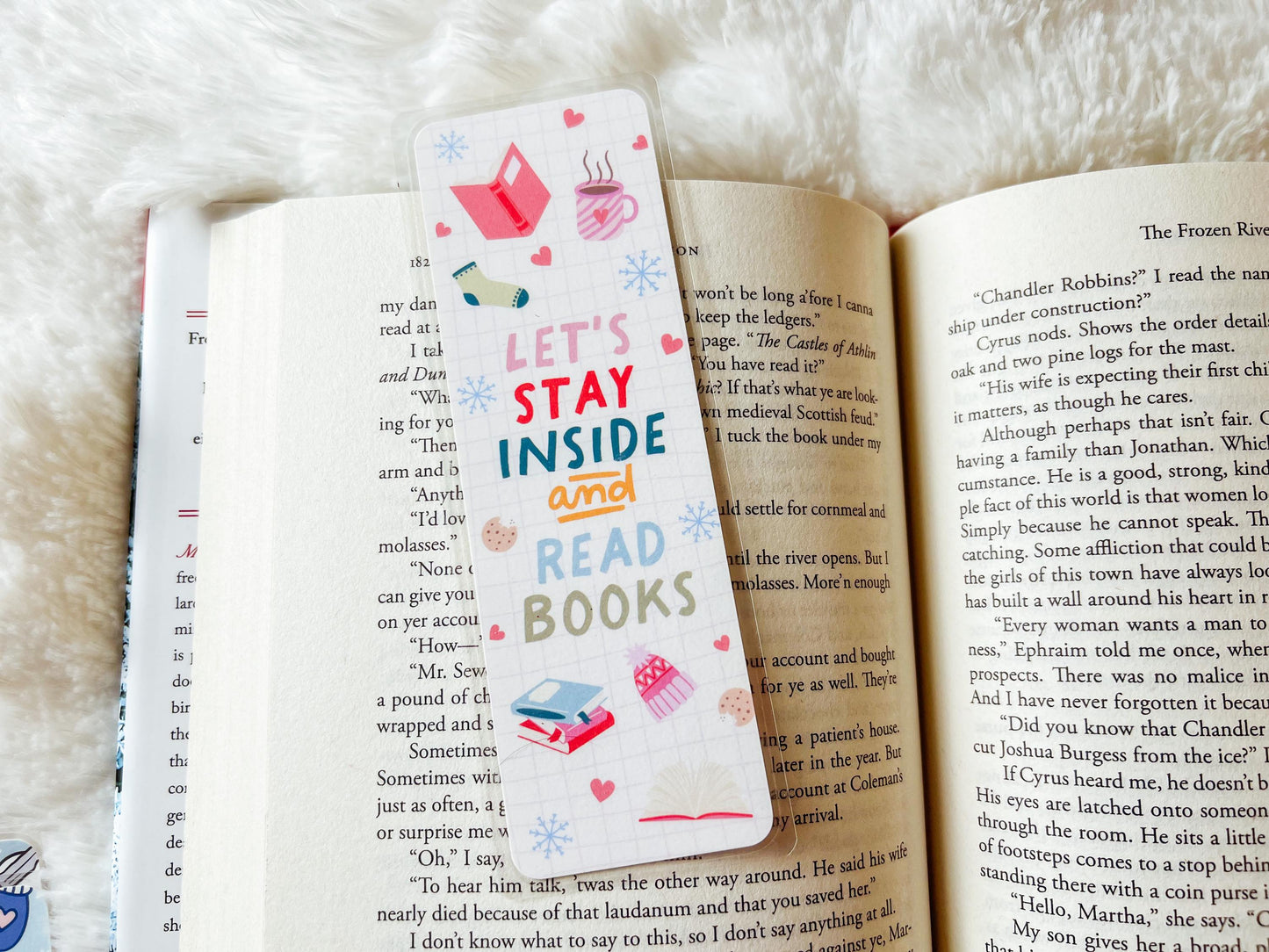 Stay Inside and Read Books Winter Bookmark | Christmas Bookmark | Winter Bookmark | Gift for Reader | Winter Bookmark | Books Bookmark