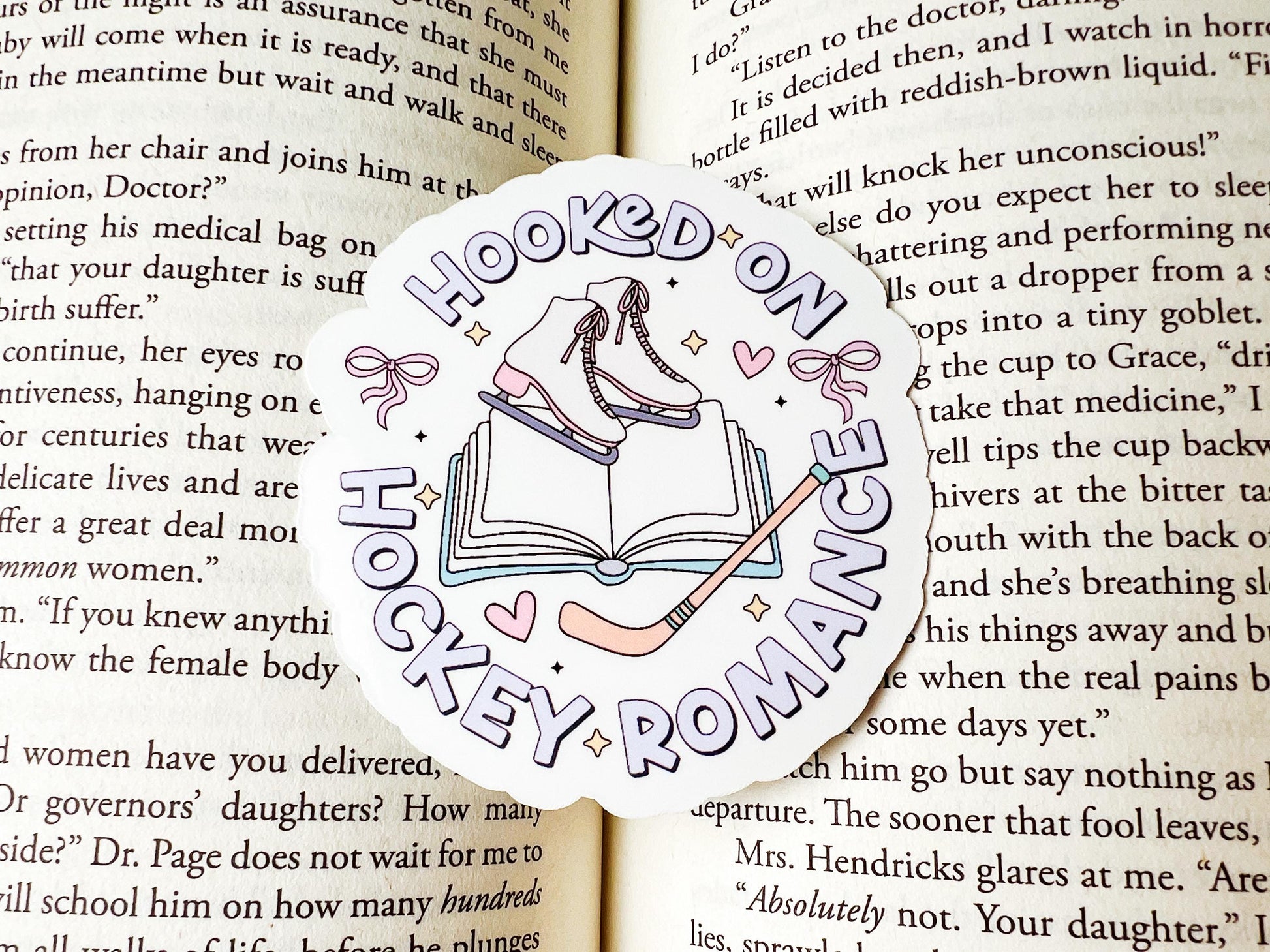 Hockey Romance Vinyl Bookish Sticker | Hockey Sticker | Winter Sticker | Vinyl Sticker | Bookish Sticker | Book Lover Gift | Bookish Merch