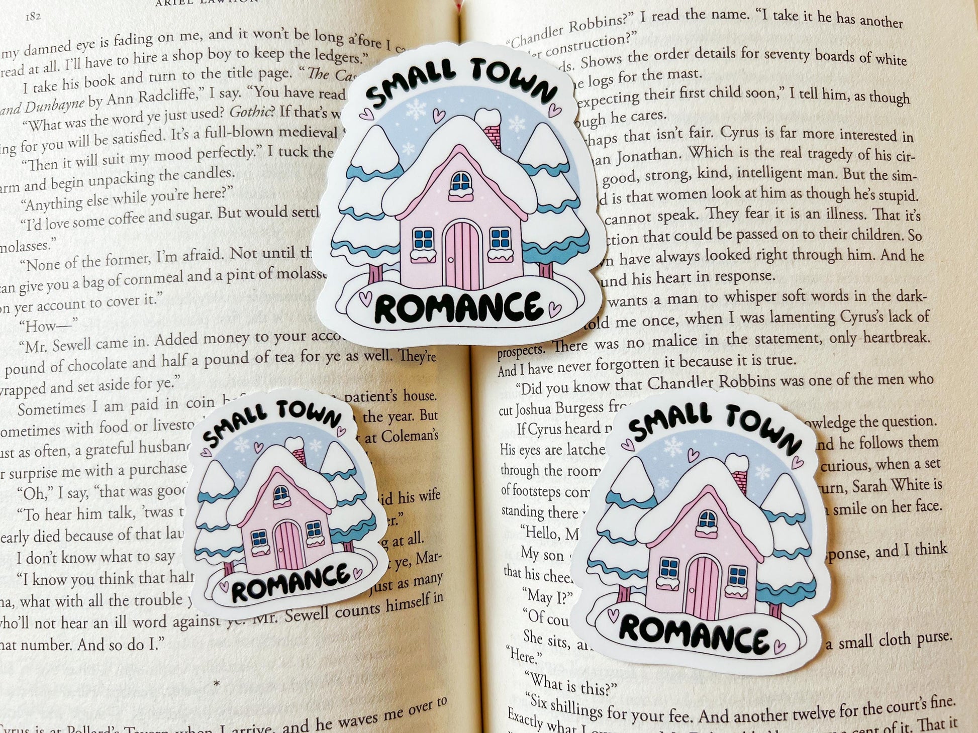 Small Town Romance Book Sticker | Winter Sticker | Vinyl Sticker | Bookish Sticker | Book Lover Gift | Bookish Merch | Reading Sticker