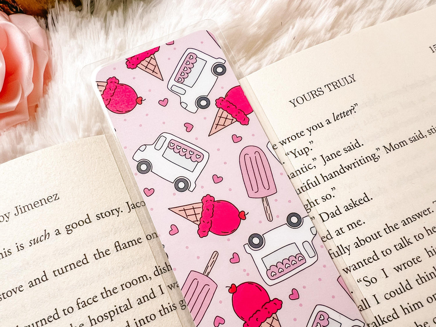 Valentine's Day Ice Cream Cones, Popsicles, and Ice Cream Trucks Bookmark | Valentine's Day Bookmark | Gift for Reader | Ice Cream Bookmark