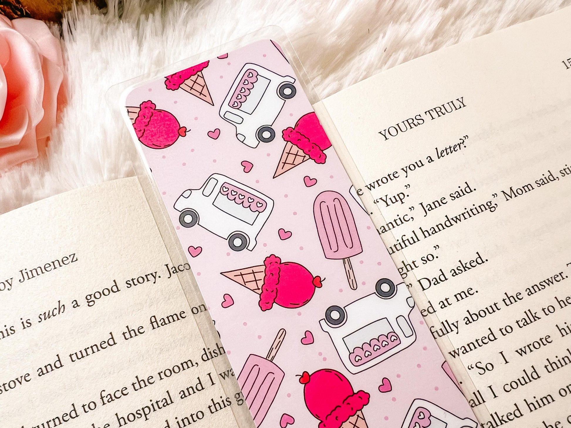 Valentine's Day Ice Cream Cones, Popsicles, and Ice Cream Trucks Bookmark | Valentine's Day Bookmark | Gift for Reader | Ice Cream Bookmark