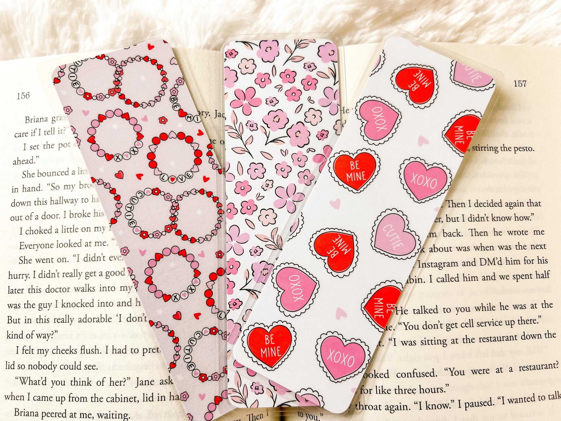 Valentine's Day Hearts & Flowers Bookmark Collection | Valentine's Day Bookmark | Gift for Reader | Hearts Bookmark | Floral Bookmark