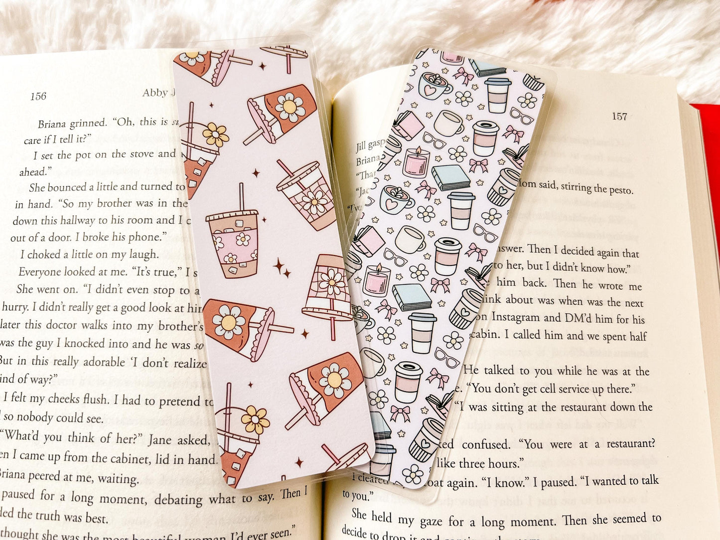 Books & Coffee Bookmark Collection | Valentine's Day Bookmark | Gift for Reader | Coffee Bookmark | Bookish Bookmark