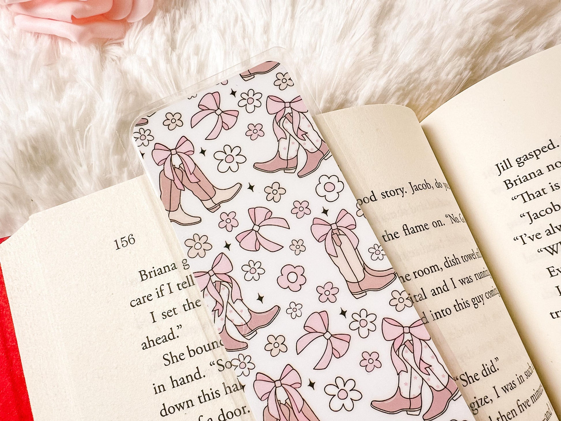 Coquette Cowgirl Boots Bookmark | Valentine's Day Bookmark | Gift for Reader | Bookish Bookmark | Book Lover Bookmark