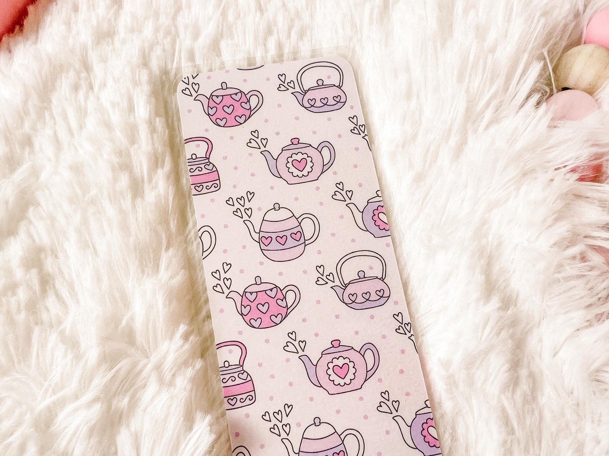 Tea and Hearts Valentine's Bookmark | Valentine's Day Bookmark | Love Bookmark | Heart Bookmark | Bookworm Gift | Book Lover