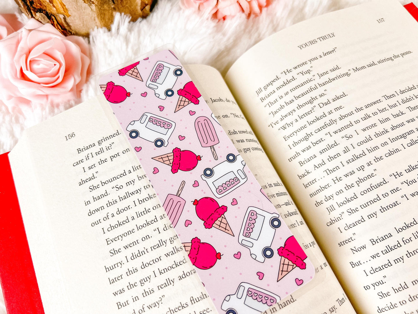Valentine's Day Ice Cream Cones, Popsicles, and Ice Cream Trucks Bookmark | Valentine's Day Bookmark | Gift for Reader | Ice Cream Bookmark
