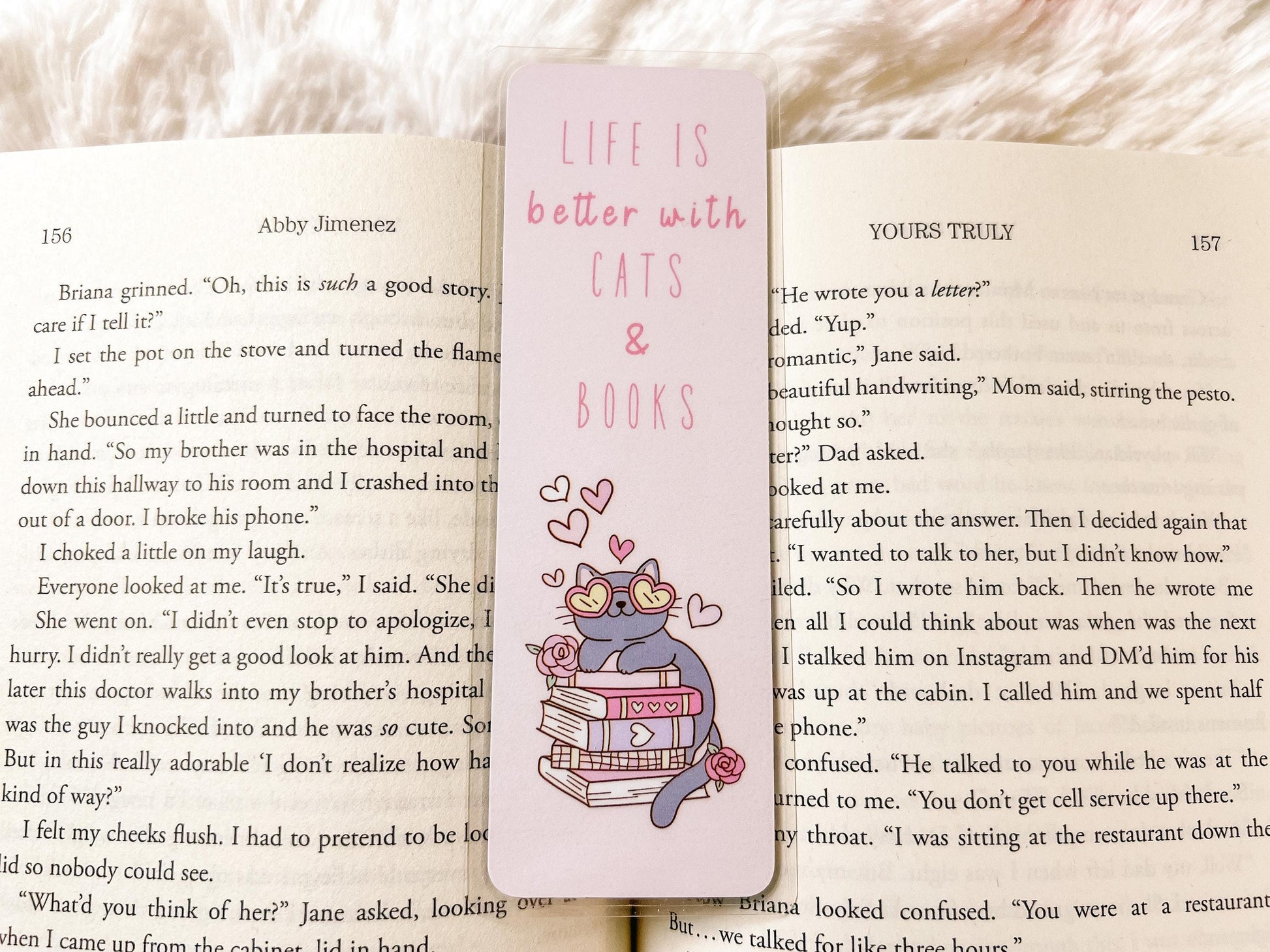 Books & Cat Valentine's Bookmark | Valentine's Day Bookmark | Gift for Reader | Cats Bookmark