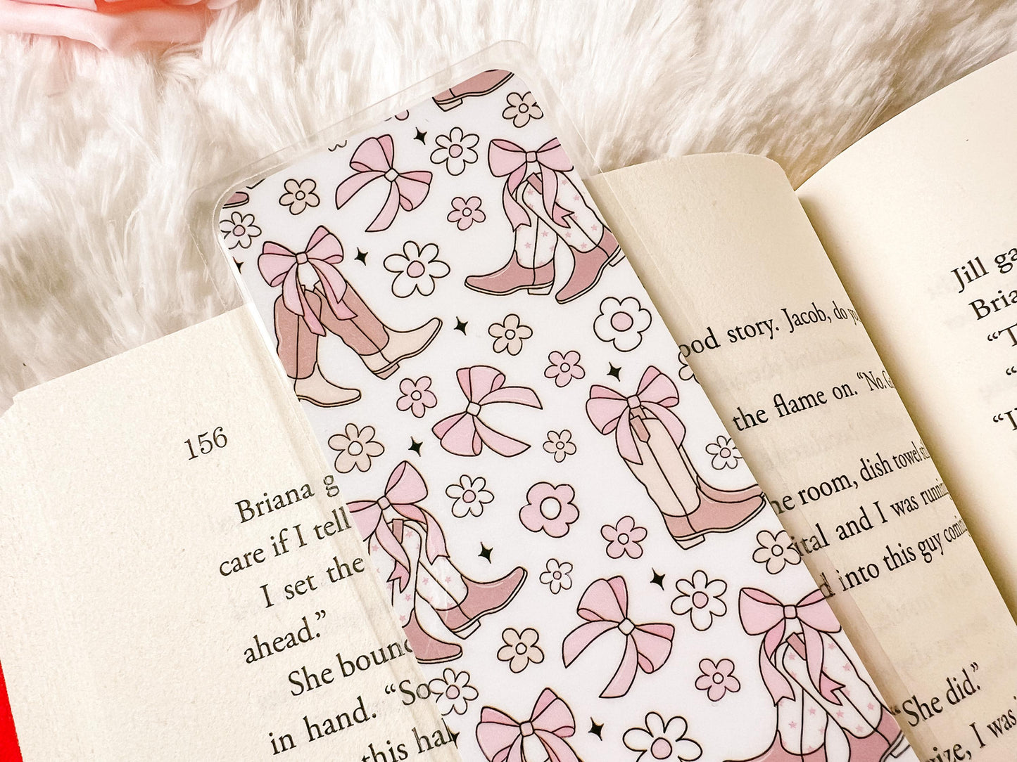 Coquette Cowgirl Boots Bookmark | Valentine's Day Bookmark | Gift for Reader | Bookish Bookmark | Book Lover Bookmark