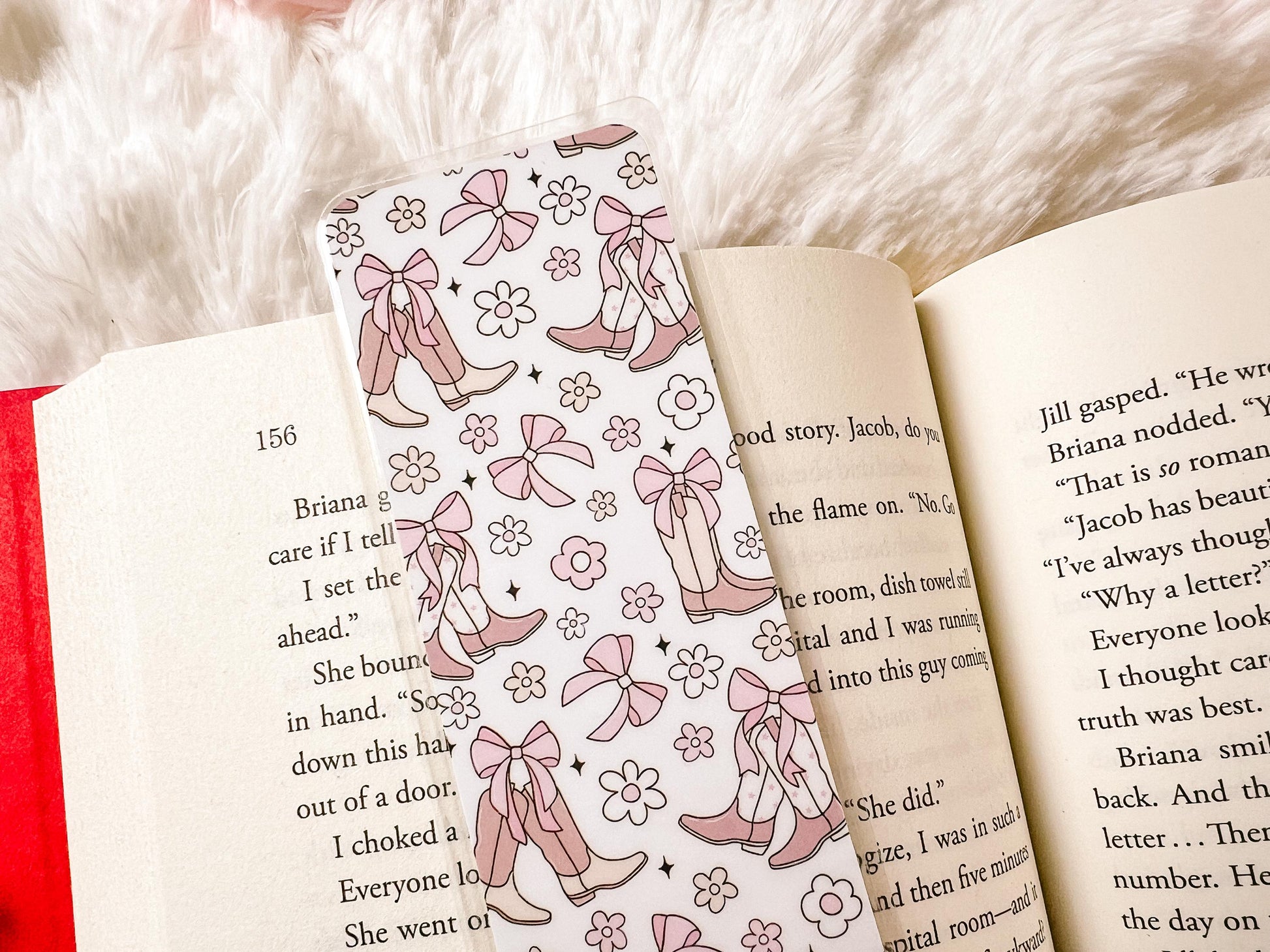 Coquette Cowgirl Boots Bookmark | Valentine's Day Bookmark | Gift for Reader | Bookish Bookmark | Book Lover Bookmark