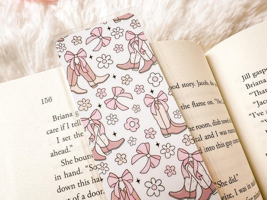 Coquette Cowgirl Boots Bookmark | Valentine's Day Bookmark | Gift for Reader | Bookish Bookmark | Book Lover Bookmark