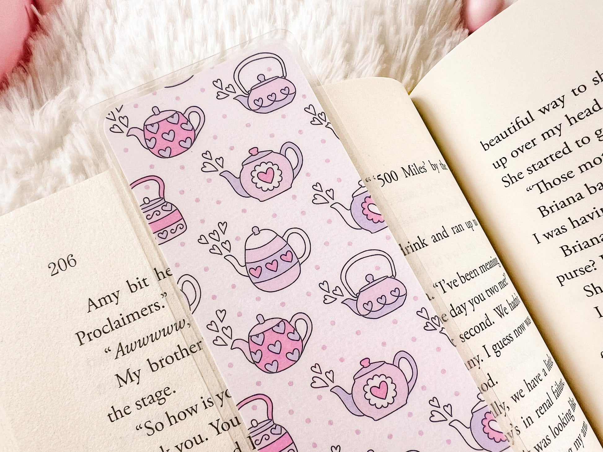 Tea and Hearts Valentine's Bookmark | Valentine's Day Bookmark | Love Bookmark | Heart Bookmark | Bookworm Gift | Book Lover
