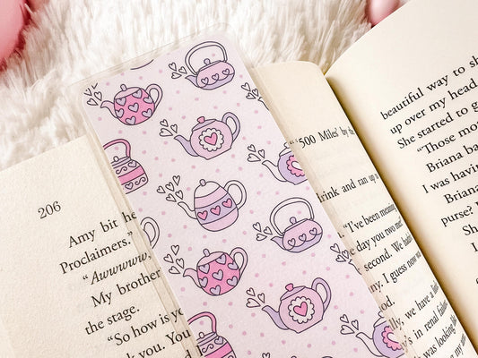 Tea and Hearts Valentine's Bookmark | Valentine's Day Bookmark | Love Bookmark | Heart Bookmark | Bookworm Gift | Book Lover