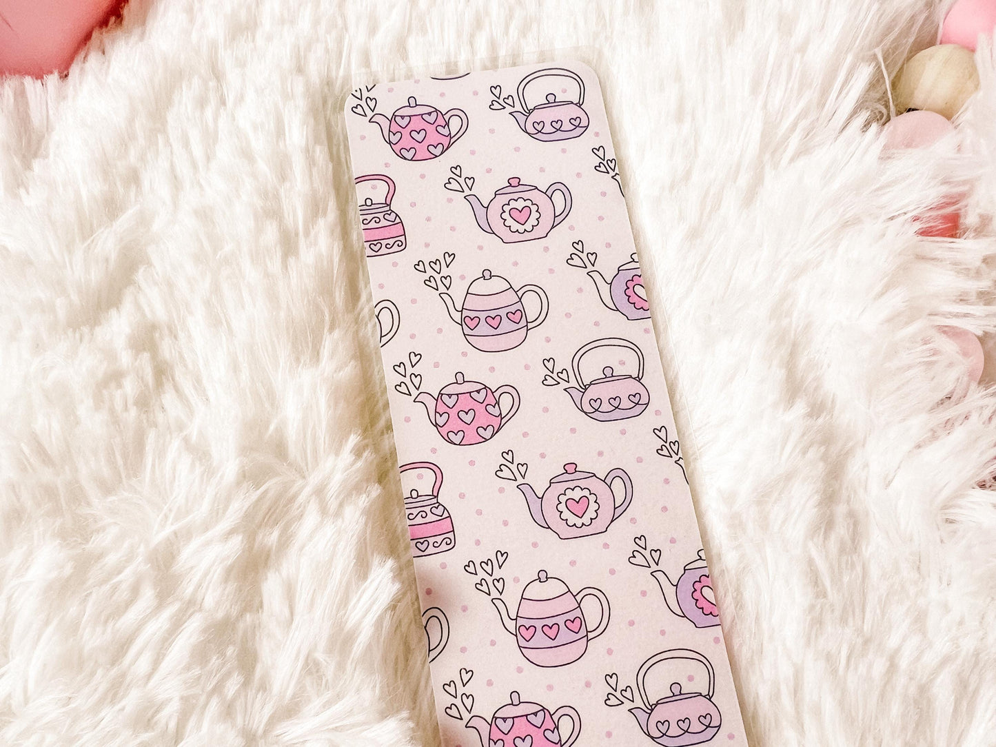 Tea and Hearts Valentine's Bookmark | Valentine's Day Bookmark | Love Bookmark | Heart Bookmark | Bookworm Gift | Book Lover