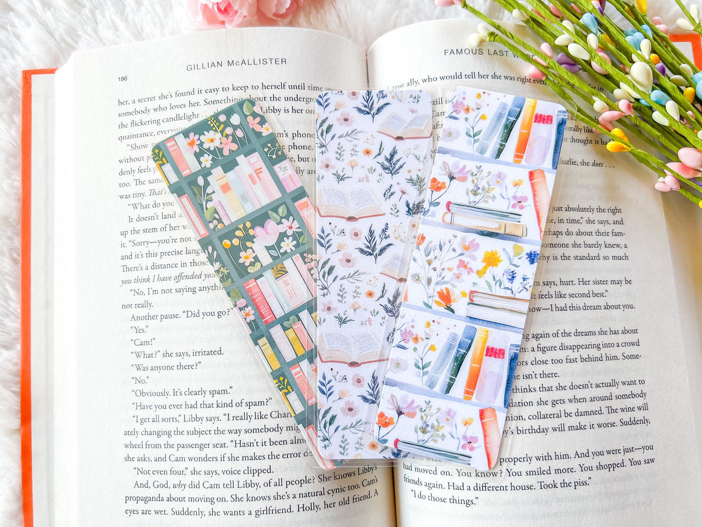 Spring Bookshelf Bookmark Collection | Spring Bookmark | Gift for Reader | Easter Bookmark | Bookish Bookmark