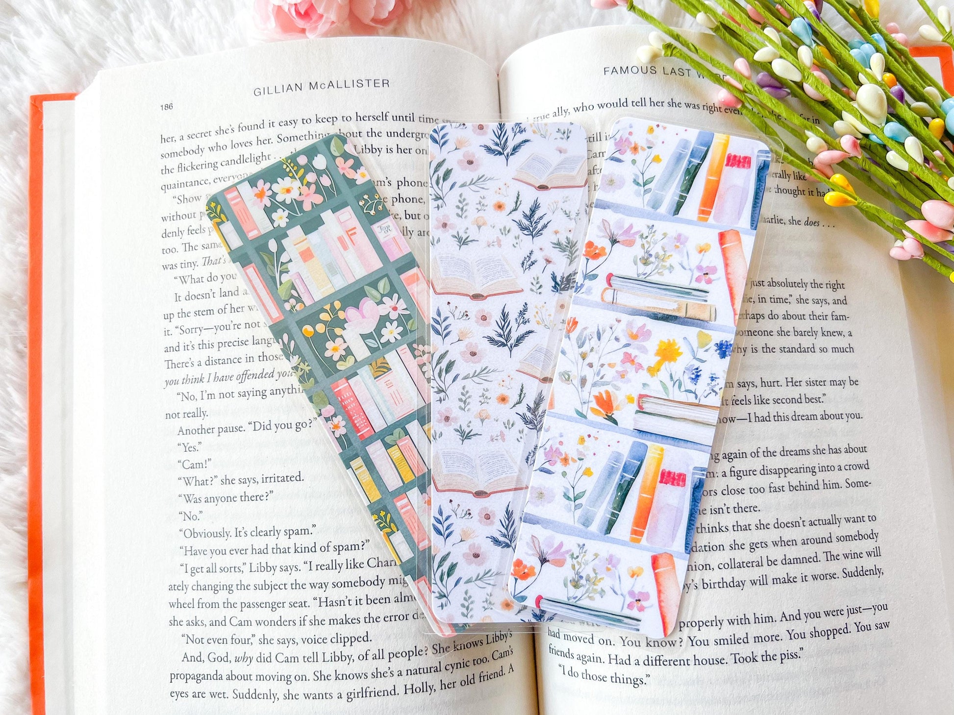 Spring Bookshelf Bookmark Collection | Spring Bookmark | Gift for Reader | Easter Bookmark | Bookish Bookmark