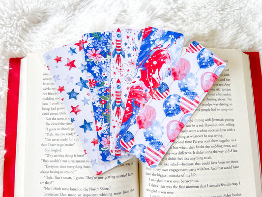 Patriotic Red, White & Blue Bookmark Collection | Bookworm Gift | Gift for Reader | Gift for Book Lover | 4th of July Bookmark