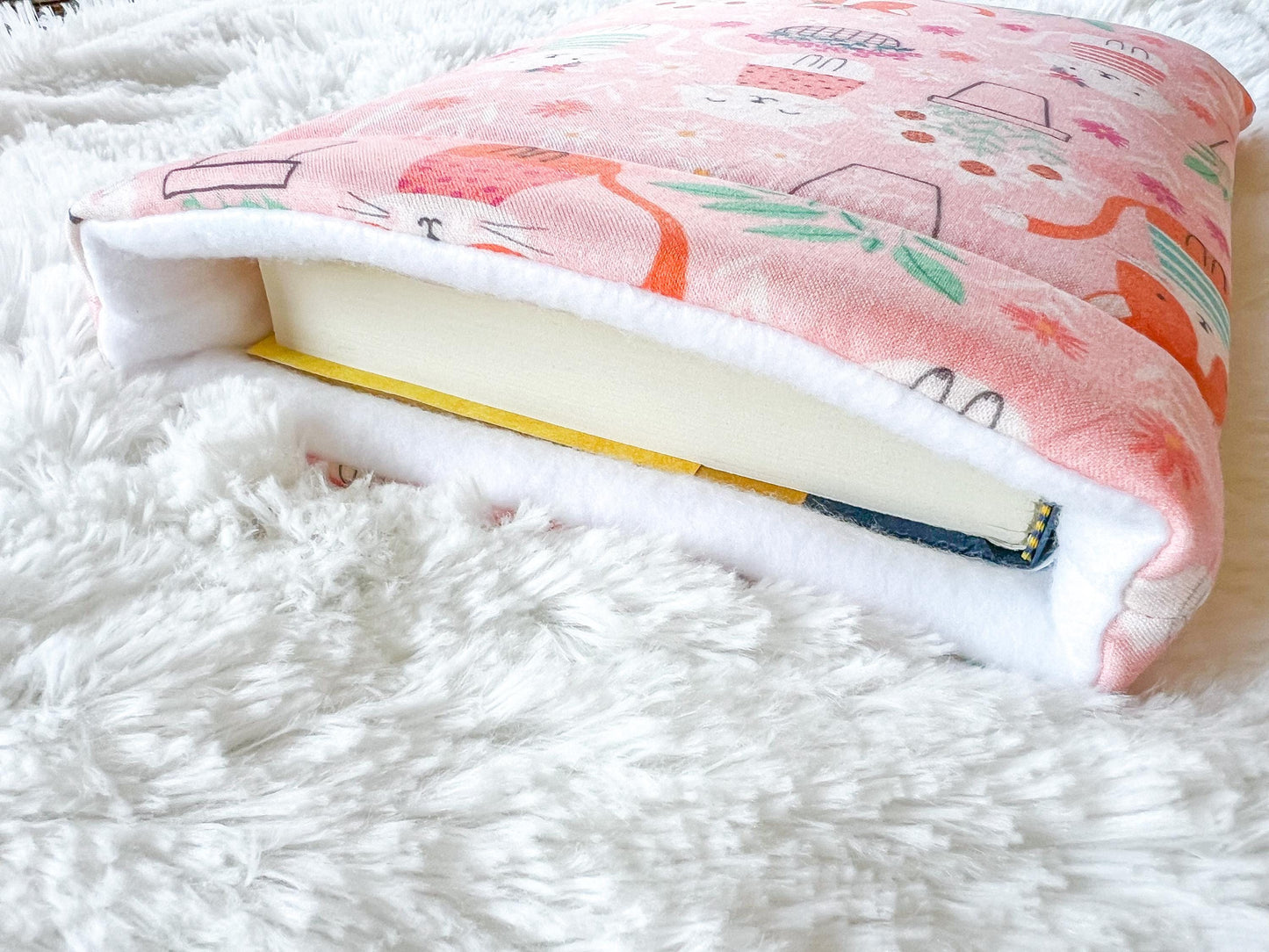 Summer Cats and Plants Book Cover | Padded Book Cover | Book Holder | Book Pouch | Book Protector | Book Lover Gift | Cat Lover Gift