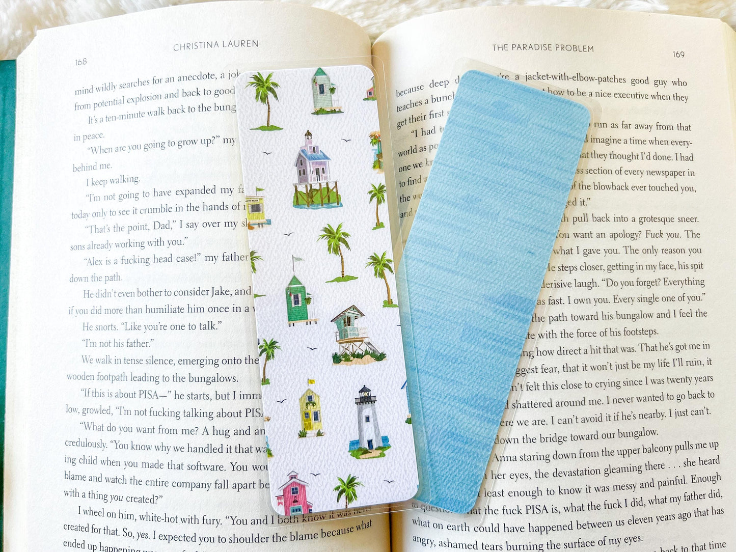 Lighthouses & Beach Huts Bookmark | Summer Bookmark | Lighthouse Bookmark | Bookworm Gift | Gift for Reader | Beach Bookmark