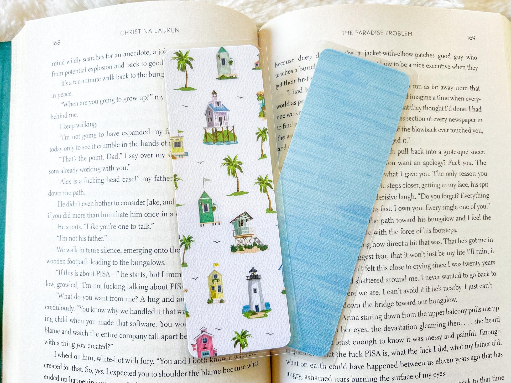 Lighthouses & Beach Huts Bookmark | Summer Bookmark | Lighthouse Bookmark | Bookworm Gift | Gift for Reader | Beach Bookmark