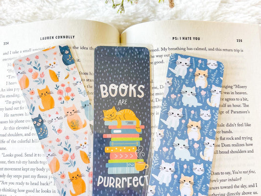 Cute Cats & Books Bookmark Collection | Cats Bookmark | Bookworm Gift | Gift for Reader | Gift for Book Lover | Gift for Cat Lover