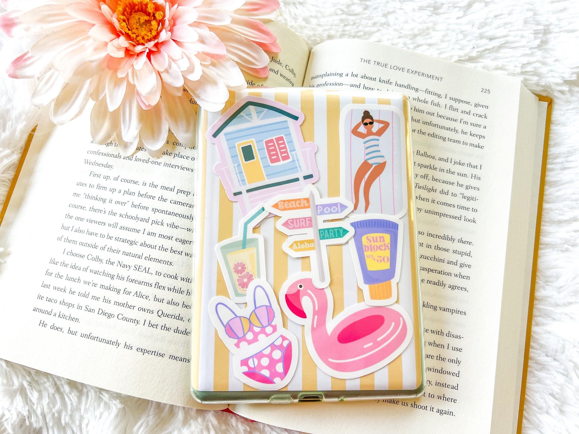 Beach Cabana Summer E-Reader Case Inserts | E-Reader Accessories | Reading Accessories | Case Insert for Reader
