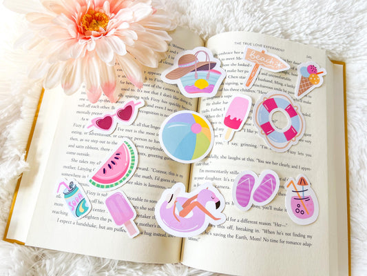 The Beach Day Cabana Collection | Summer Beach Day Stickers | Beach Sticker | Summer Sticker | Gift For Reader | Bookworm Gift
