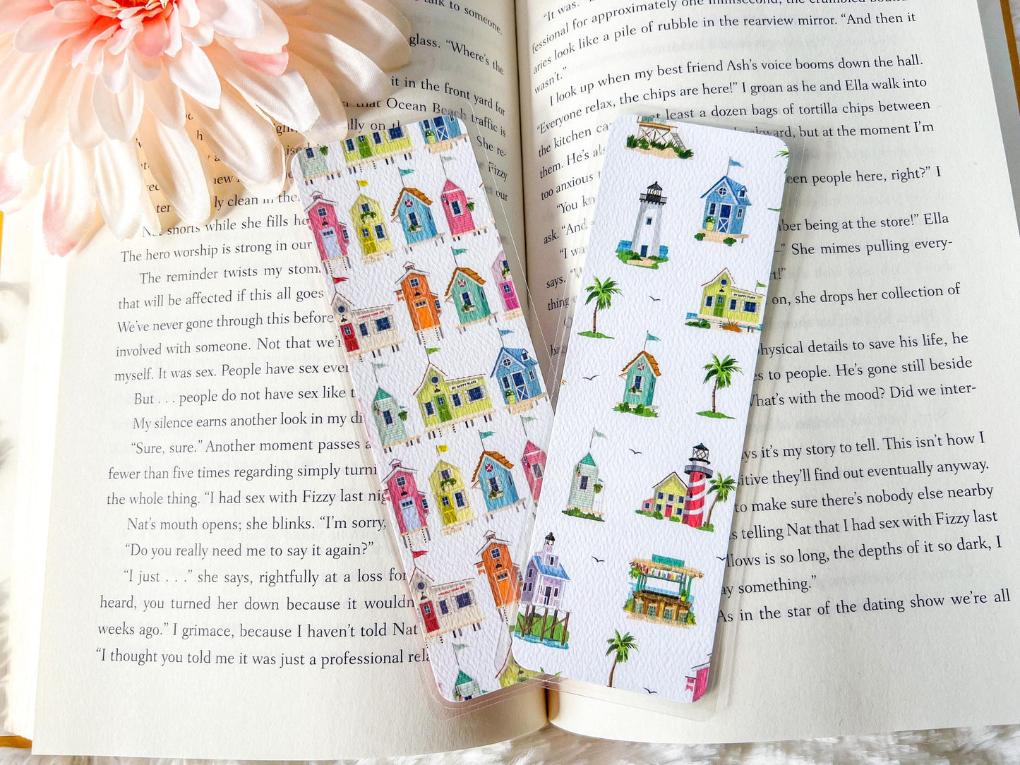 Lighthouses & Beach Huts Bookmark | Summer Bookmark | Lighthouse Bookmark | Bookworm Gift | Gift for Reader | Beach Bookmark