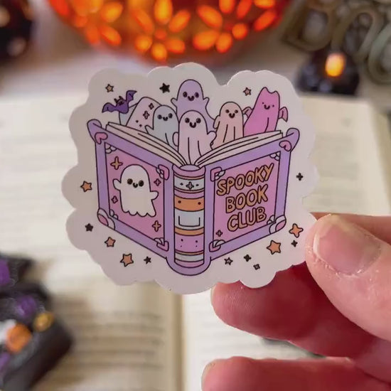 Spooky Book Club Ghosts Halloween Books Sticker