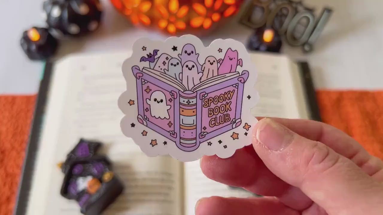 Spooky Book Club Ghosts Halloween Books Sticker