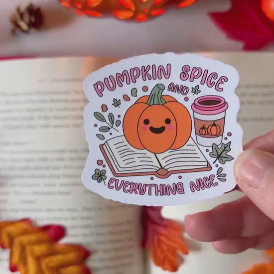 Pumpkin Spice and Books Fall Sticker