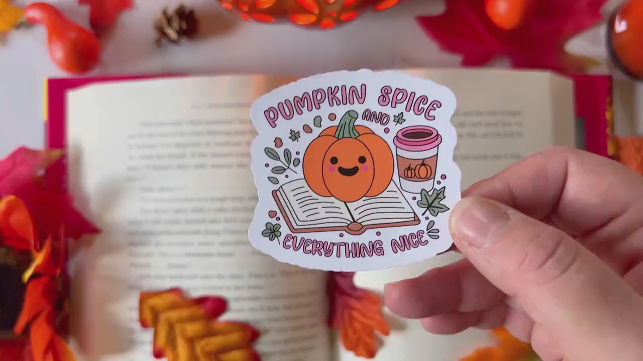 Pumpkin Spice and Books Fall Sticker