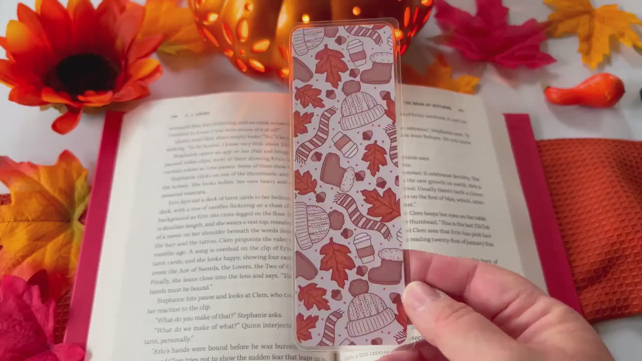 Cozy Autumn Fall Leaves Bookmark | Autumn Bookmark | Bookworm Gift | Gift for Reader
