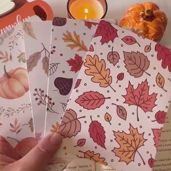 Fall Pumpkins & Leaves E-Reader Case Insert