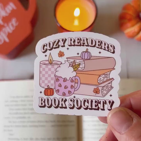 Cozy Reader Book Society Fall Vinyl Sticker