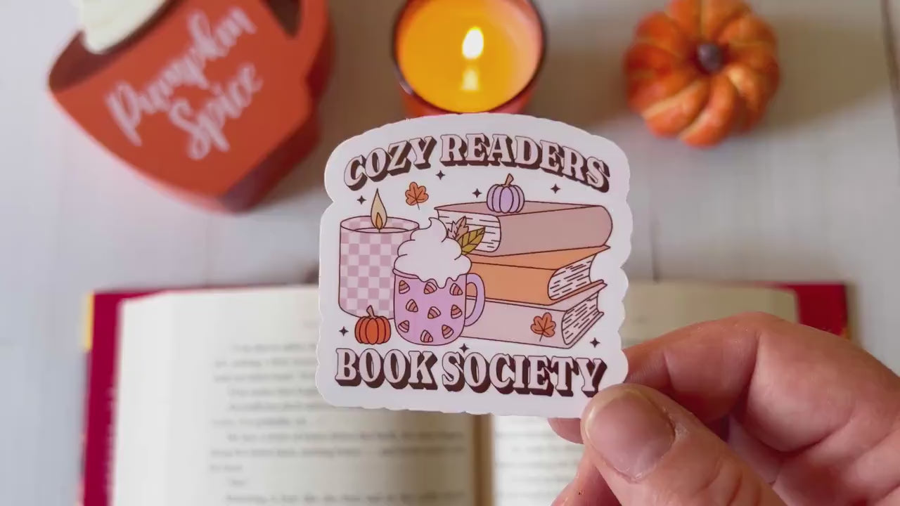 Cozy Reader Book Society Fall Vinyl Sticker