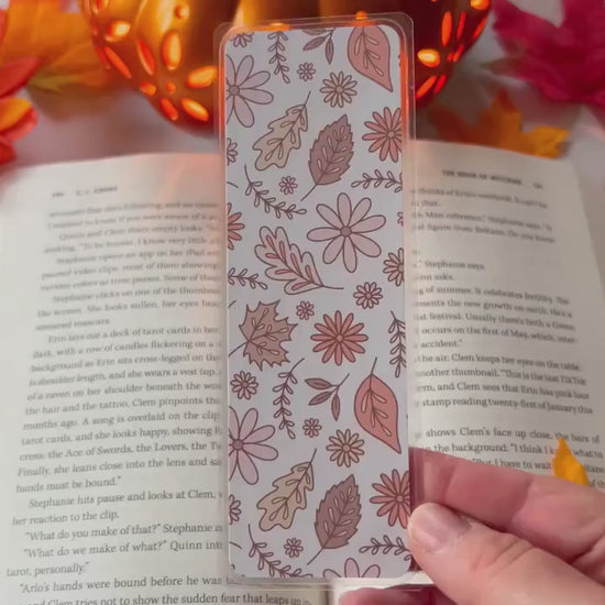 Autumn Floral Leaves Bookmark | Autumn Bookmark | Bookworm Gift | Gift for Reader