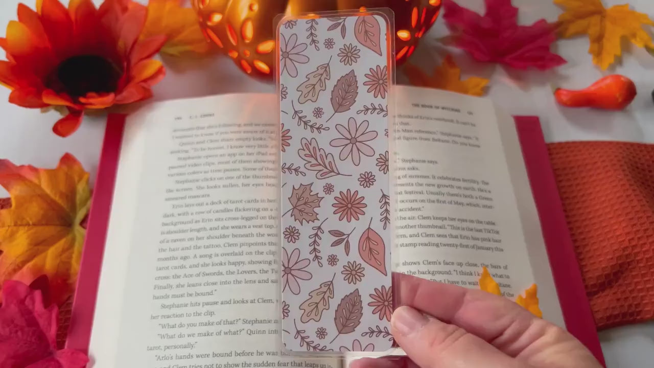 Autumn Floral Leaves Bookmark | Autumn Bookmark | Bookworm Gift | Gift for Reader