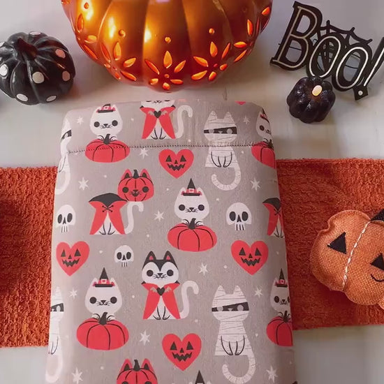 Spooky Cats with Pumpkins Halloween Book Cozy