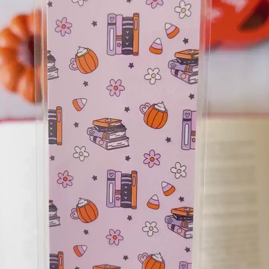 Books & Pumpkin Spice Coffee Fall Bookmark