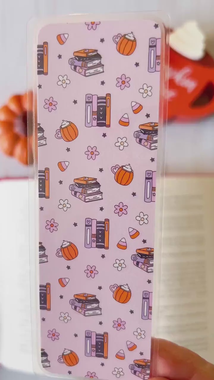 Books & Pumpkin Spice Coffee Fall Bookmark