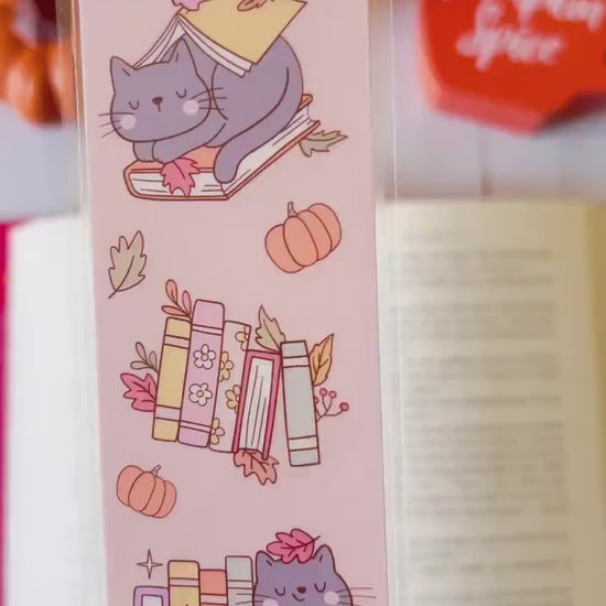 Cats & Books Fall Bookmark