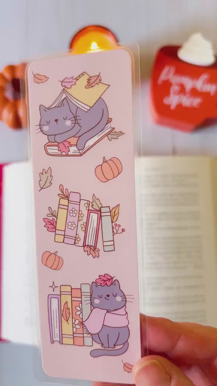 Cats & Books Fall Bookmark