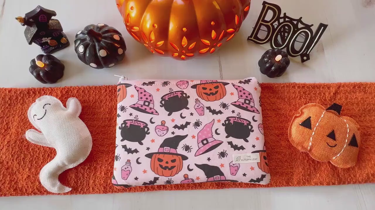 Pumpkin Witches Halloween Zippered E-Reader Pouch Case