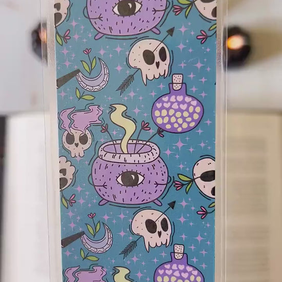 Cauldron and Skulls Witch Halloween Bookmark