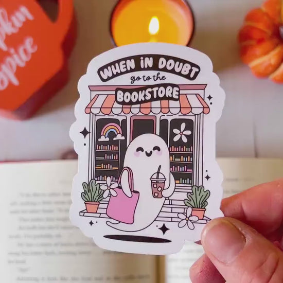 Ghost When in Doubt Go to the Bookstore Vinyl Sticker